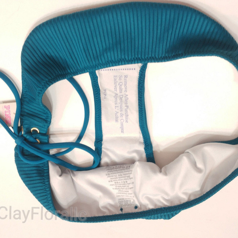 Victoria's secret Pink swim set teal Triangle Blue - Picture 6 of 8